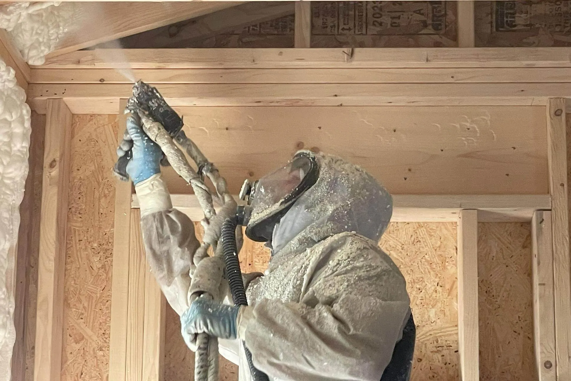 Overhead Application: Roof deck and rafter areas