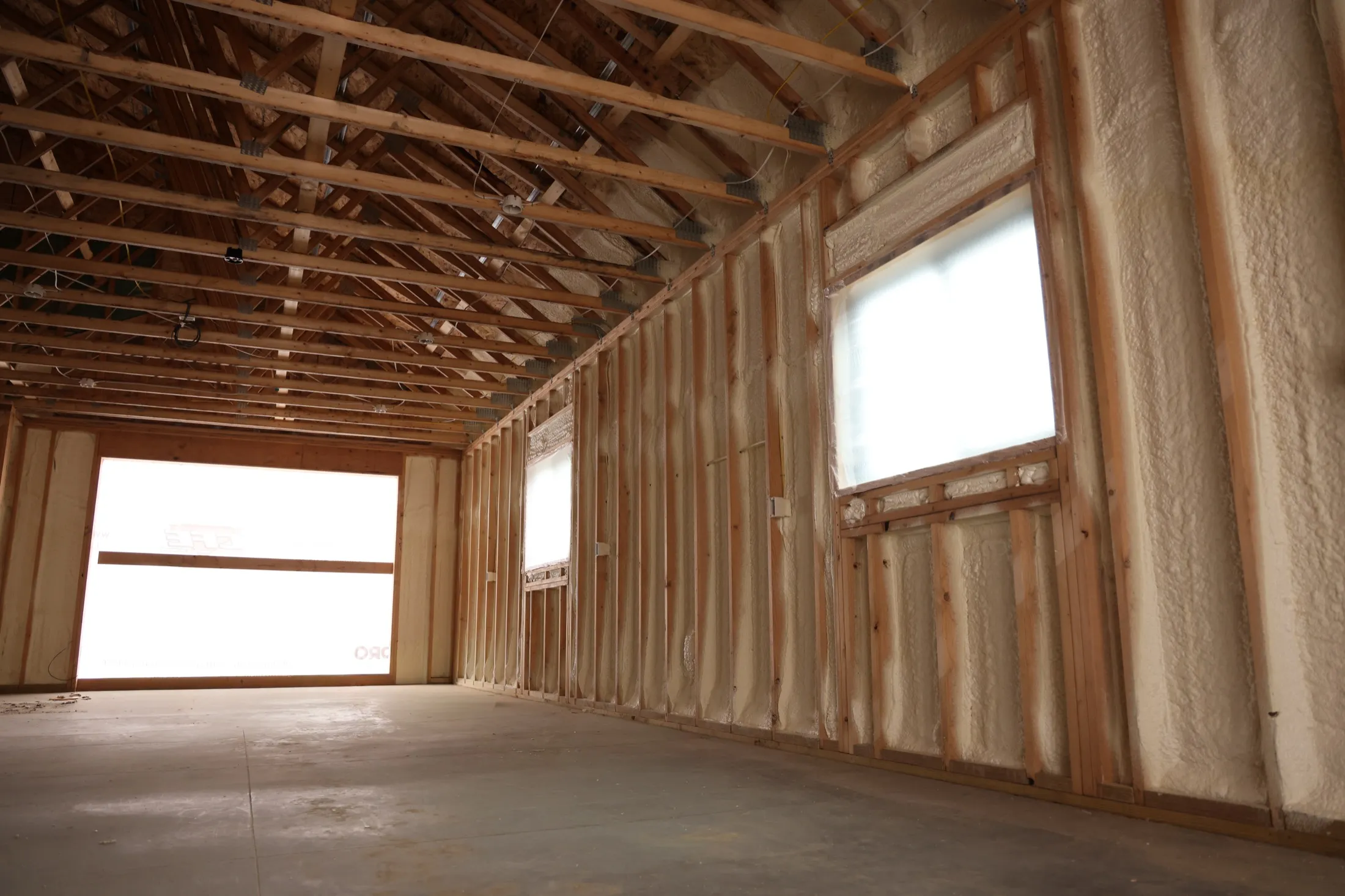 Framed interior ready for insulation decisions